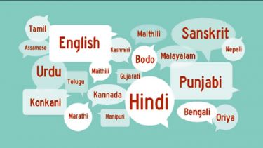An image of lots of different speech bubbles with names of languages inside them