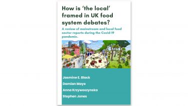 Cover for the report, 'How is 'the local' framed in UK food system debates?'