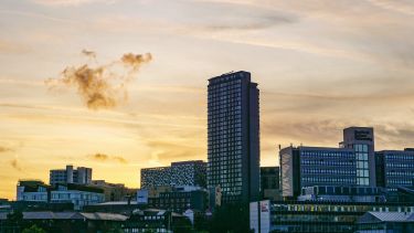 Sheffield skyline at dusk