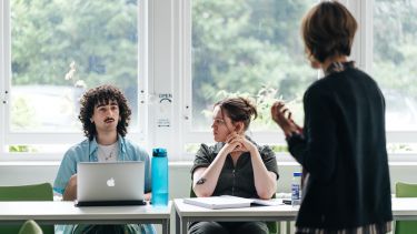 Students and tutor in a seminar