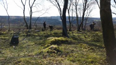 Students conducting field work in the Peak District