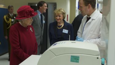 Photo of Queen Elizabeth II visiting SITraN in 2010
