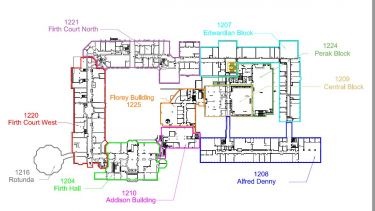 Diagram showing location of Edwardian Building Lift