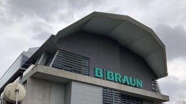 B. Braun manufacturing site in Germany. Large metal industrial building