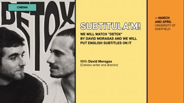 Flier for Subtitula'm! A Catalan film that will be subtitled by students