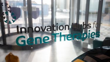 Photo of decal on winder in the Gene Therapy Innovation and Manufacturing Centre