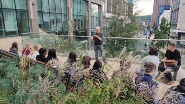 Landscape academic takes students on a tour of city centre projects