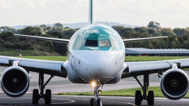 An aeroplane on a runway.