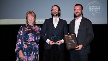 Simeon Shtebunaev collects his award as Young Planner of the Year