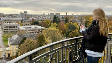 Balcony over city