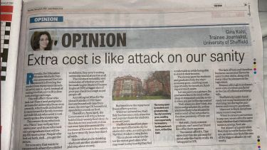 A newspaper clipping with the headline 'Extra cost is like attack on our sanity'