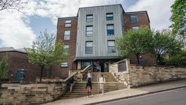 The Management School's Conduit Road entrance.