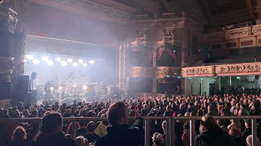 The view of the stage in Morecambe Winter Gardens during a recent music gig
