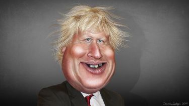 A caricature illustration of Boris Johnson