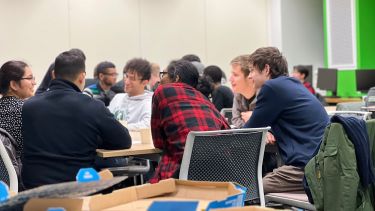 Photograph taken at the quiz and pizza afternoon hosted by EEE Society