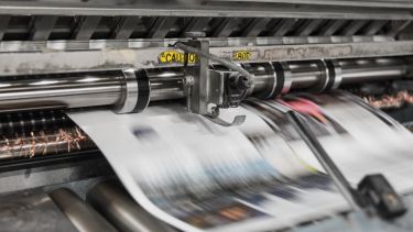 Newspaper being printed