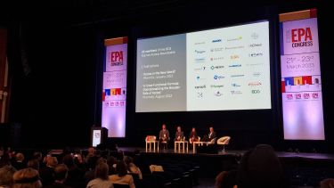 Audience member perspective of the keynote panel discussion at the World EPA Congress 2023