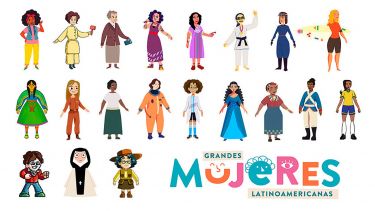 Illustrations of some of the inspirational women featured in the Great Latin American Women project