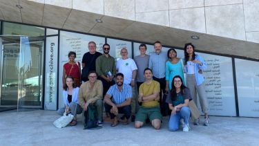 A group photo including Dr Annapurna Menon and other FOBZU delegates at the Palestinian Museum in Birzeit