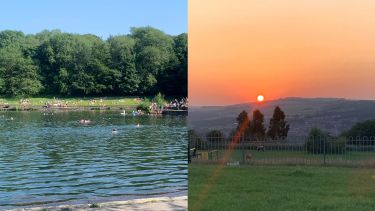 A photo collage of crookes valley park and bole hills