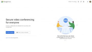 How to create a Google meeting via meet screenshot