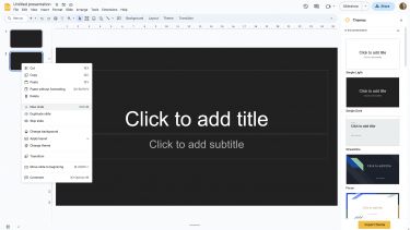 How to create a new slide screenshot