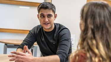 Students in discussion in Law School 