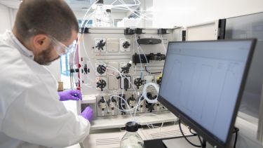 Research using lab equipment in the Gene Therapy Innovation and Manufacturing Centre