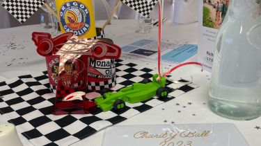 Richard Pover Charity Ball 2023 - racing car balloon weights 