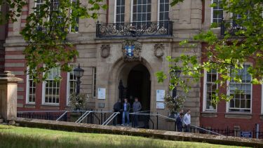 The entrance to the Sir Frederick Mappin Building at the University of Sheffield
