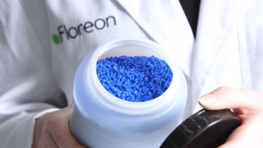 A close up of plastic pellets produced by Floreon