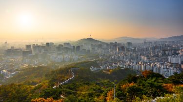 A view over Seoul, South Korea, in the morning