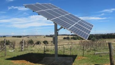 Solar panel in a field.