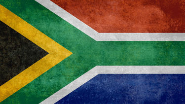 The South African flag with a vintage filter