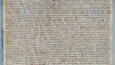A portion of the Magna Carta, featured on History's Law and Rights hub