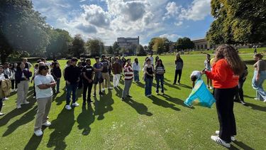 A small crowd gathered in Weston Park ready to play games
