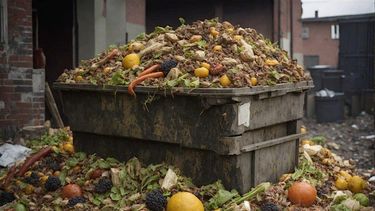 A skip full of food waste
