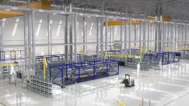An artist impression of the inside of a Rolls-Royce SMR factory