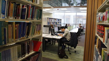 Students working in the Health Sciences Library