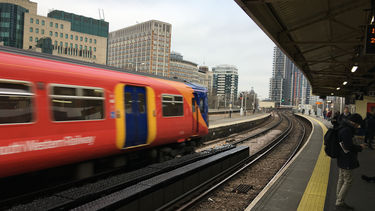 Train entering Vauxhall station