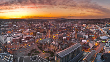 Sheffield panorama at sunset