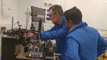 Eddie and Sumin conducting their chip experiments