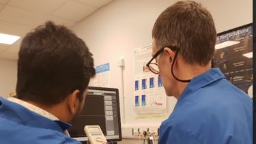Eddie and Sumin conducting their chip experiments
