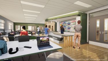 A 3D render of the new pharmacy teaching space facilities