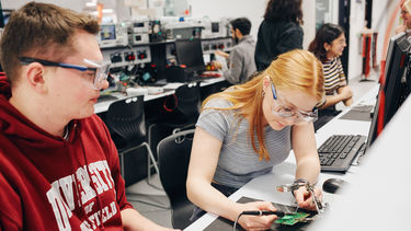 Foundation Year students working in a lab environment