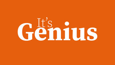 Genius logo white on orange background