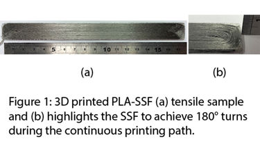 3D printed PLA-SSF tensile sample 