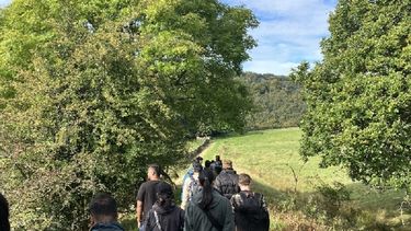 Students on a walk in the Peak District