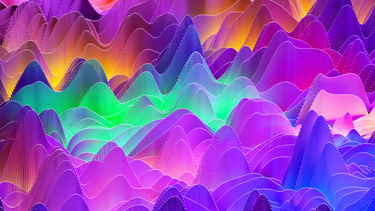 Digital generated image of abstract multicoloured wave pattern