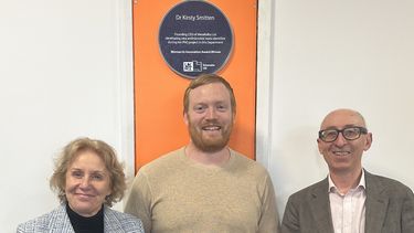 Image of Kirsty's brother with the plaque